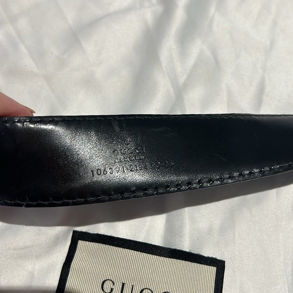 GUCCI black leather belt interlocking G buckle Mens 40” - Picture 4 of 7